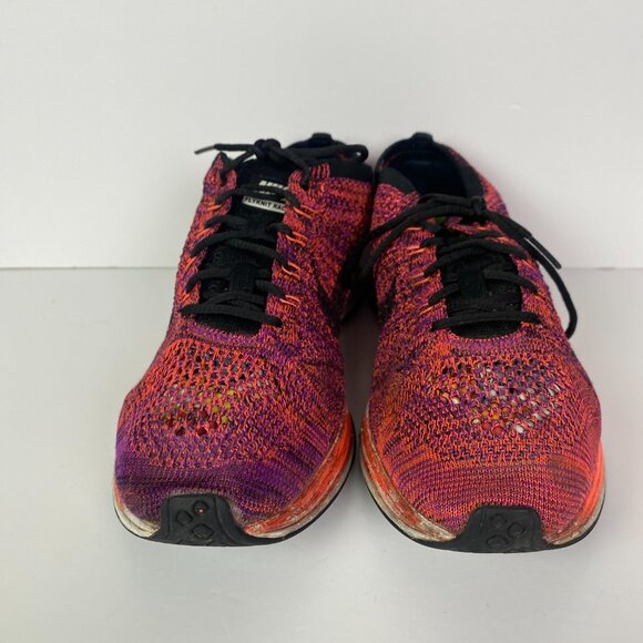 Nike Flyknit Racer Running Shoes Men's 8.5 Acai Berry Hyper Orange 526628 008 - Picture 4 of 16